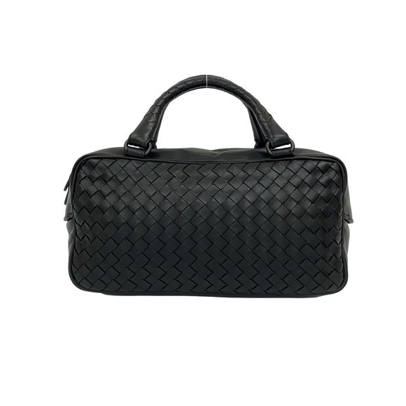 BOTTEGA VENETA Black Leather Intrecciato Boston Bag - Picture 1 of 10